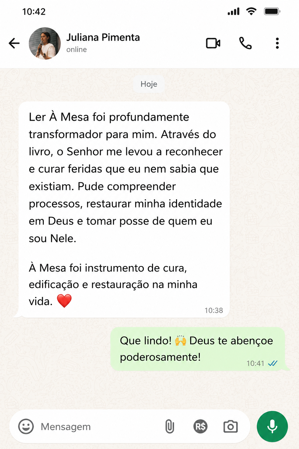 Depoimento de Juliana Pimenta sobre o livro À Mesa